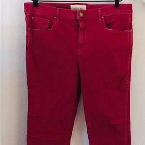 THE GREAT. Almost Skinny Red Jeans 30